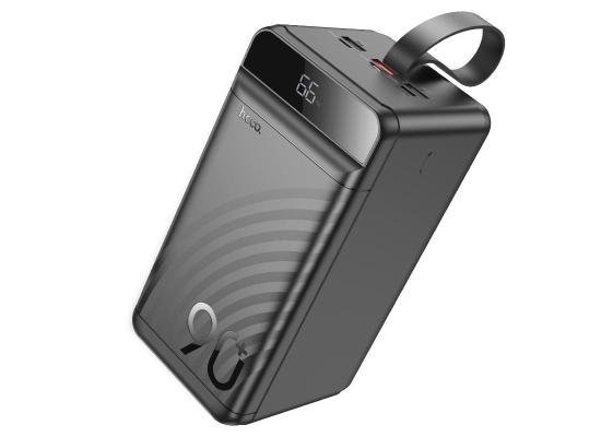 HOCO J123D Mobile Power Bank with 90,000mAh capacity 22.5W+PD20W, 3 × USB-A and Type-C Outputs, LED Digital Display of Power Level. Green indicator of PD / QC fast charging. Fully Compatible - Black